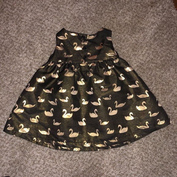 Cat and Jack 18-month Black and Gold Swan Dress - Picture 2 of 5